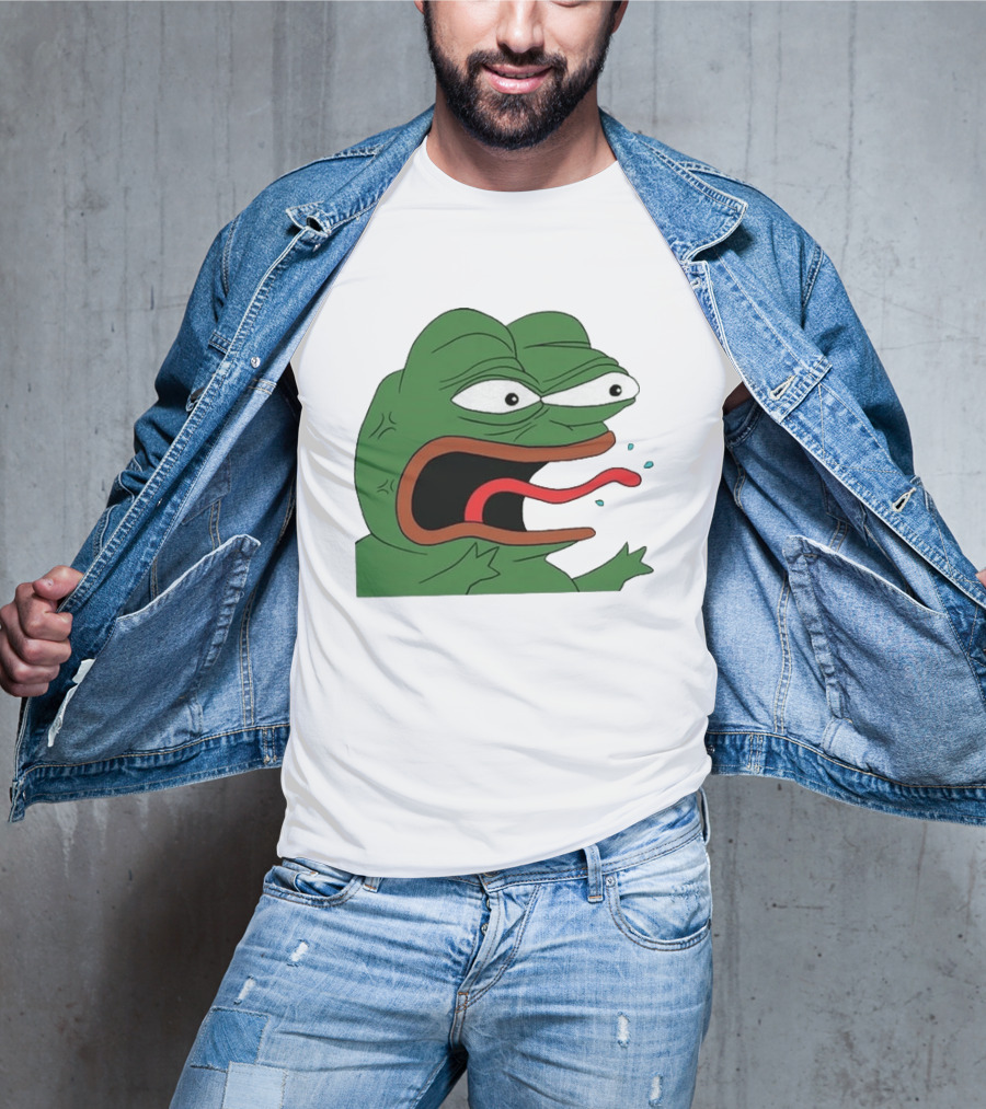 Angry Pepe Frog Meme Tongue Out Reaction Image T-Shirt