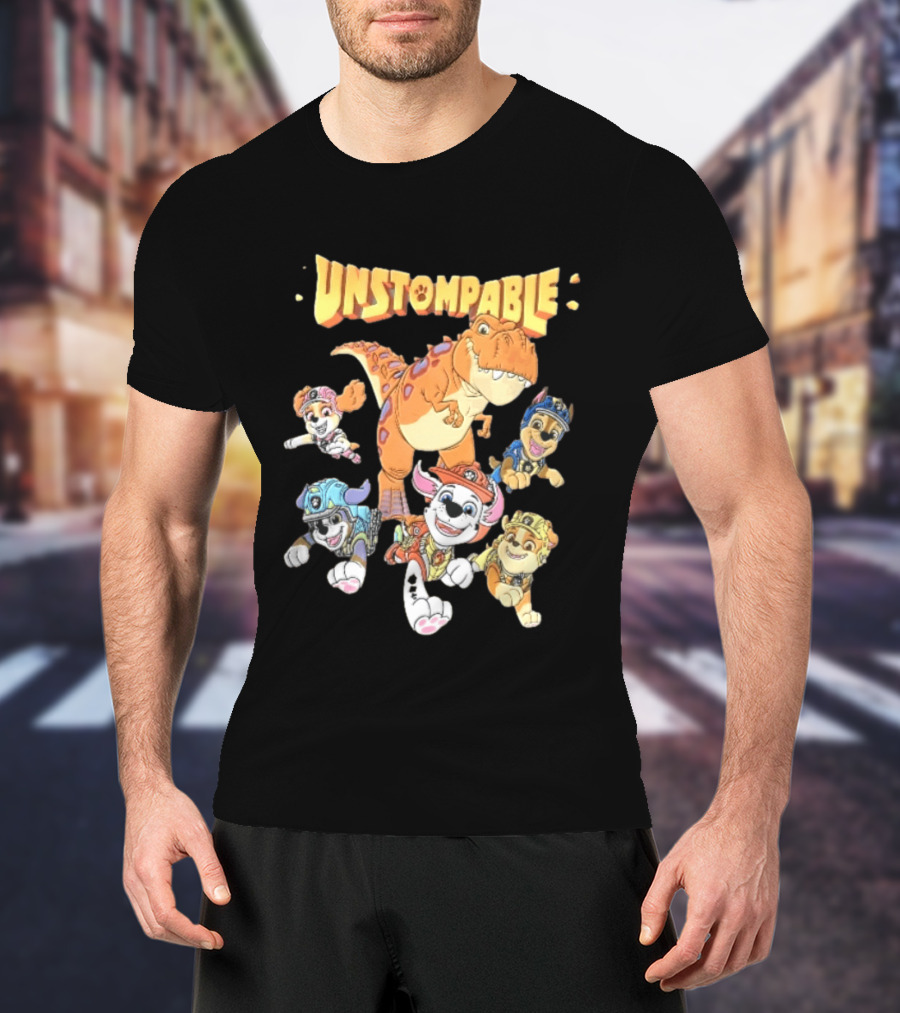Paw Patrol Unstompable Pups With Tyrannosaurus Dinosaur Adventure T-Shirt