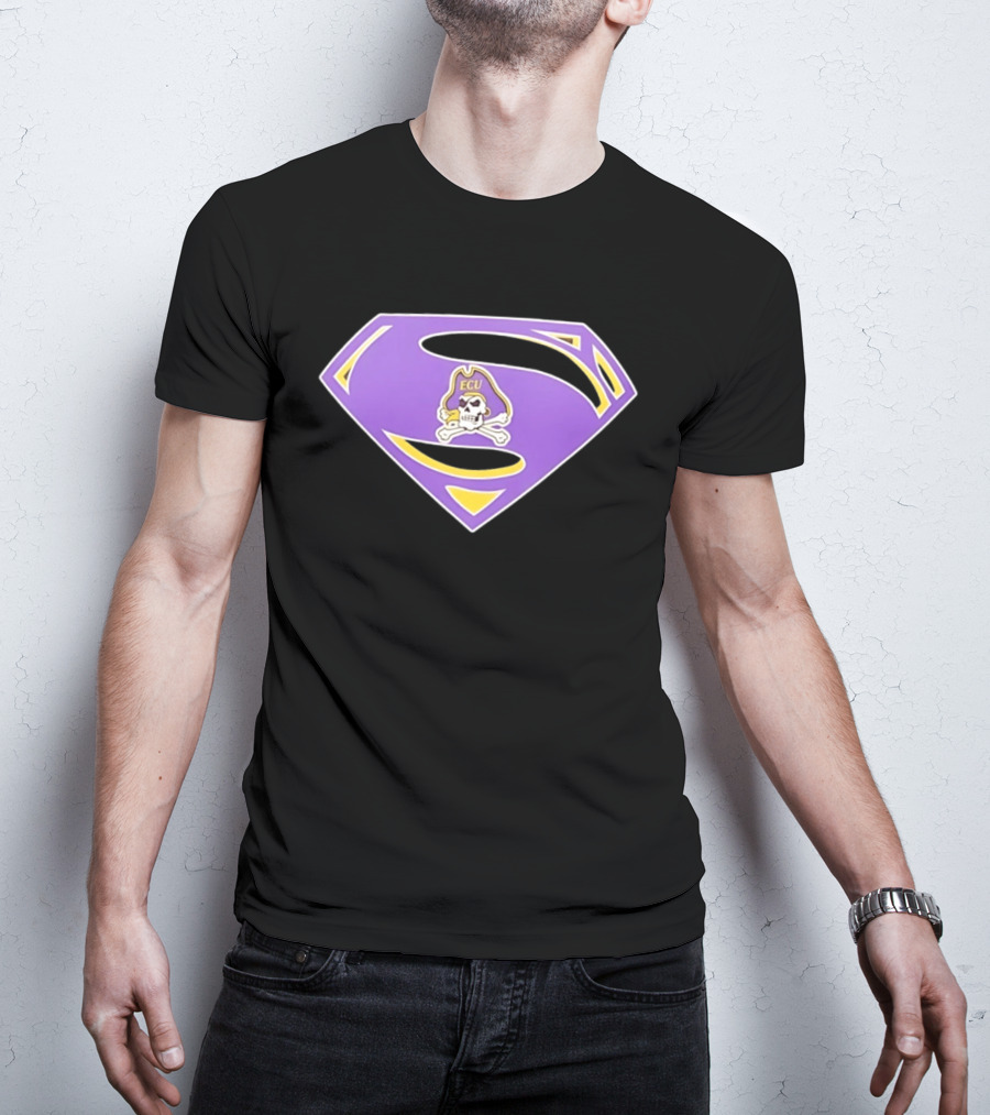 East Carolina University Pirates ECU Skull Superman T-Shirt