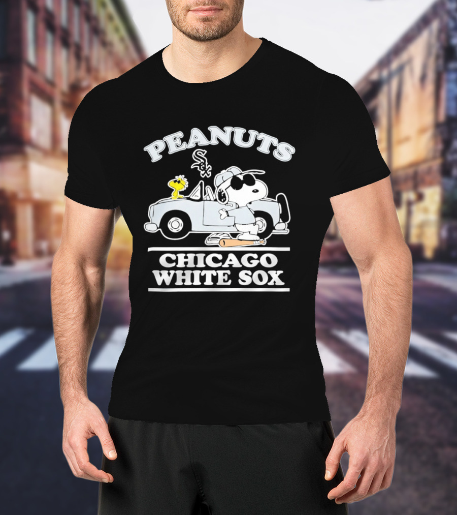 Peanuts Snoopy Woodstock In Car Chicago White Sox Baseball T-Shirt