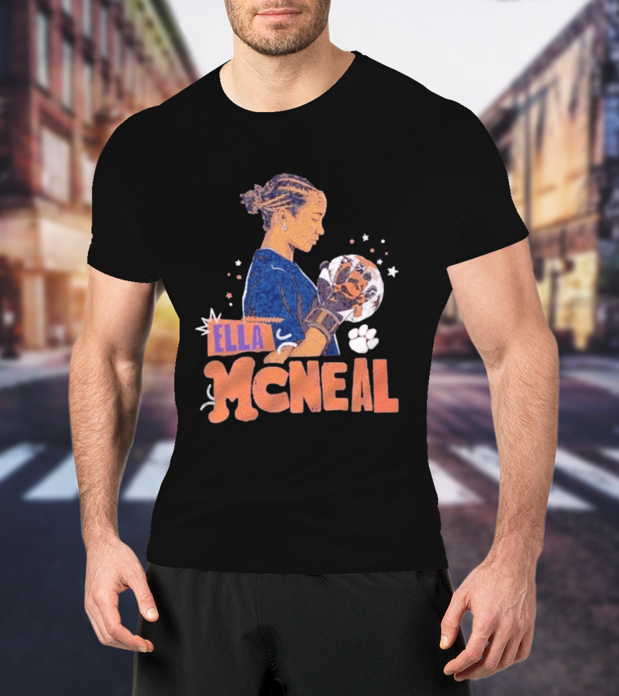 Ella McNeal Clemson Tigers Soccer Player Holding Ball T-Shirt