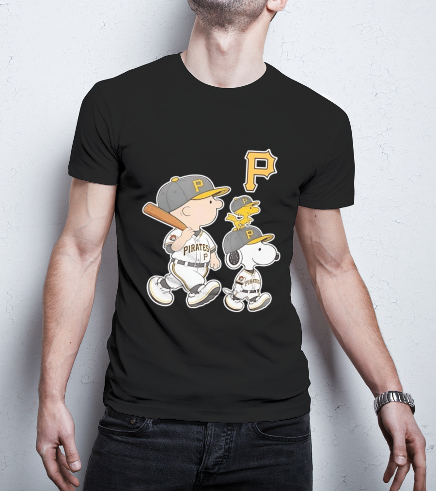 Woodstock Snoopy Charlie Brown Pittsburgh Pirates Baseball P T-Shirt