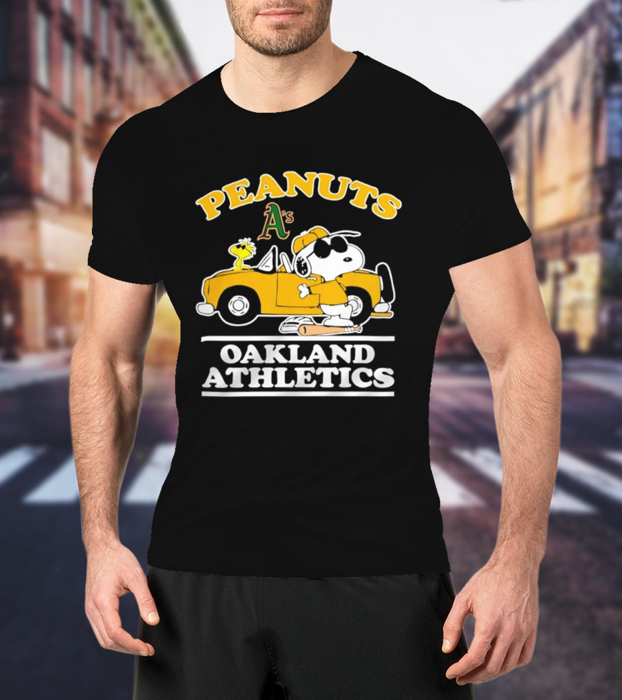 Peanuts Snoopy Woodstock Oakland Athletics A's T-Shirt