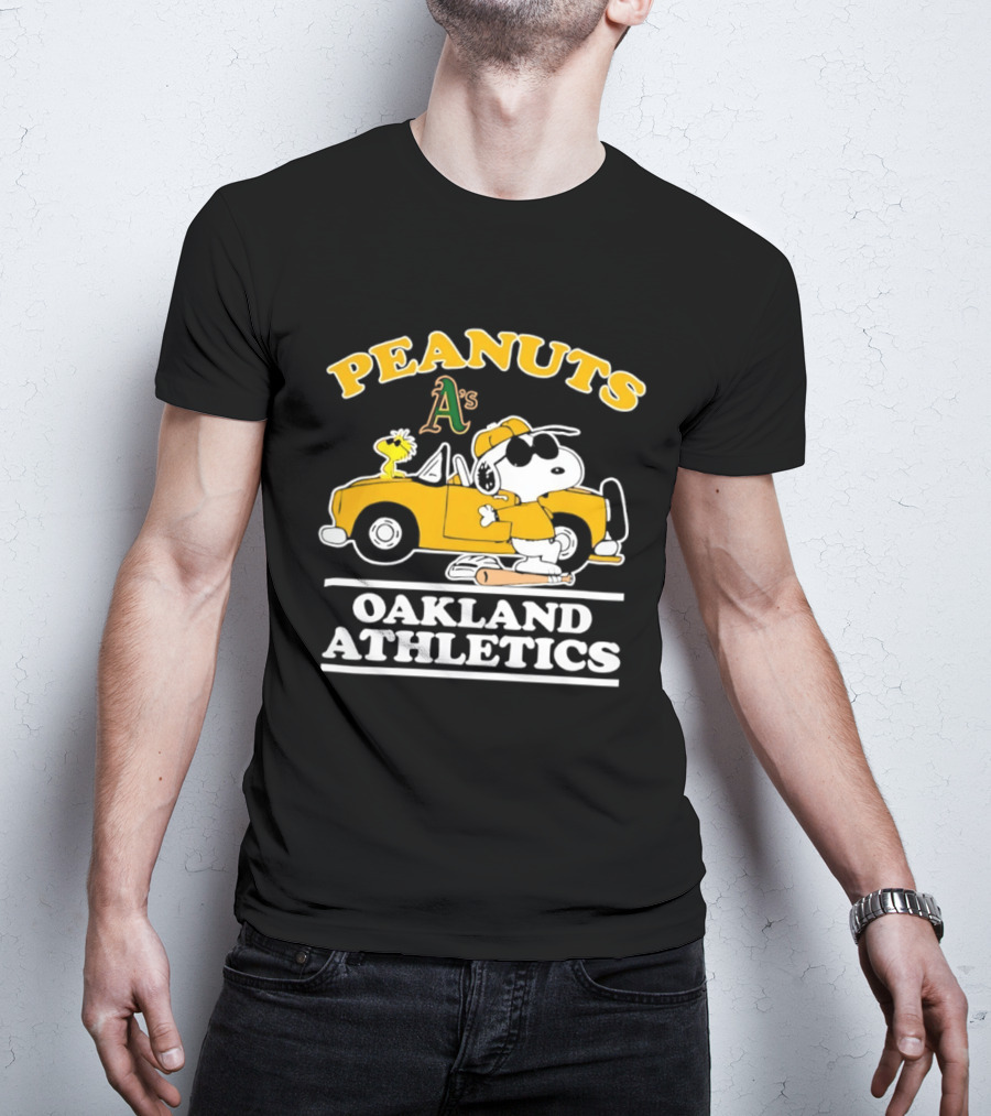 Peanuts Snoopy Woodstock Oakland Athletics A's T-Shirt