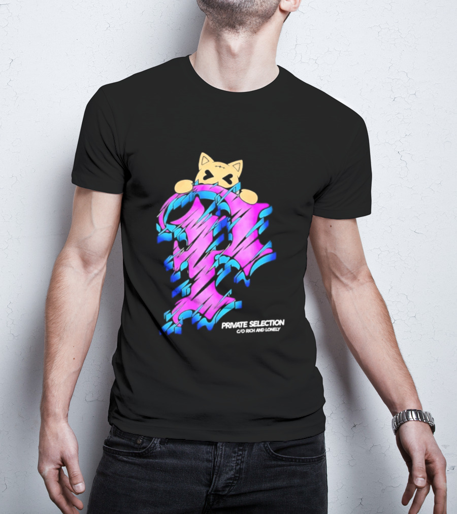 Private Selection C O Rich And Lonely Streetwear Cat Graffiti Aesthetic T-Shirt