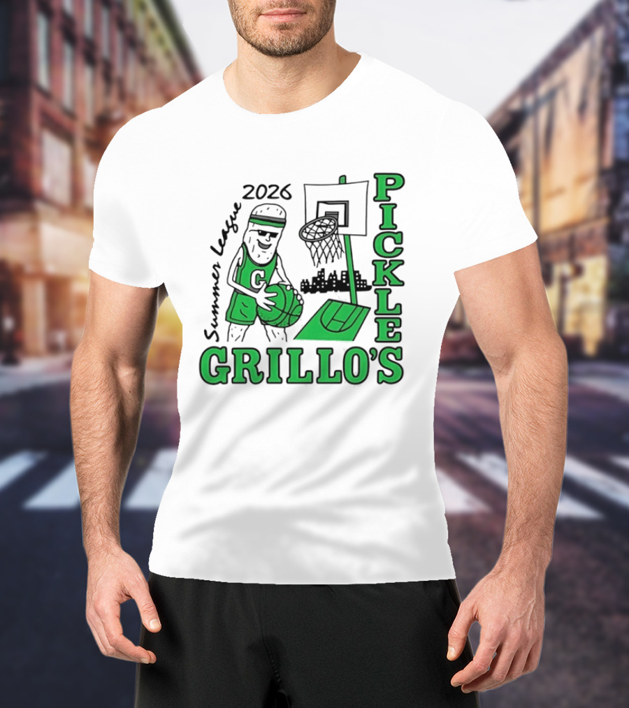 Grillo's Pickles 2026 Summer League Basketball Player And Hoop Fun T-Shirt