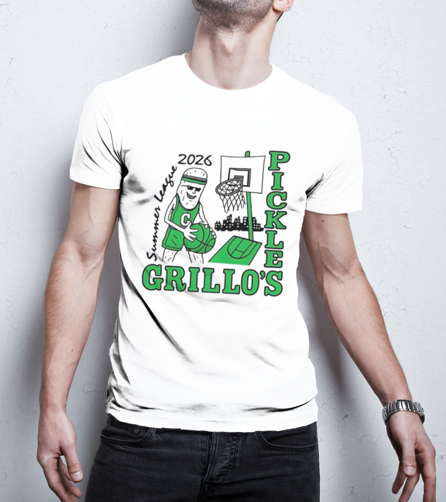 Grillo's Pickles 2026 Summer League Basketball Player And Hoop Fun T-Shirt