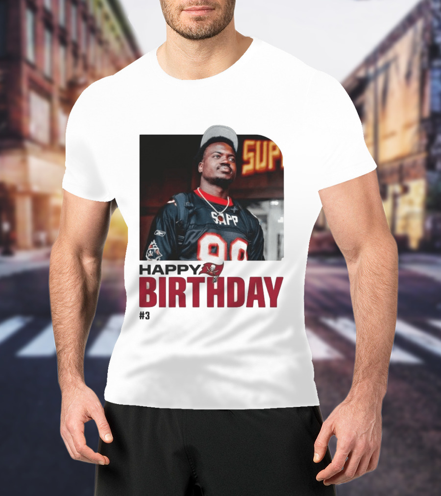 Happy Birthday Rueben Jr. Sapp Jersey #3 Football T-Shirt