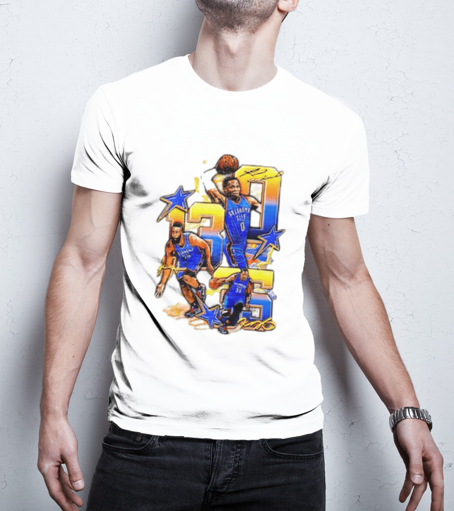 James Harden Russell Westbrook Kevin Durant Oklahoma City Thunder NBA Legends T-Shirt
