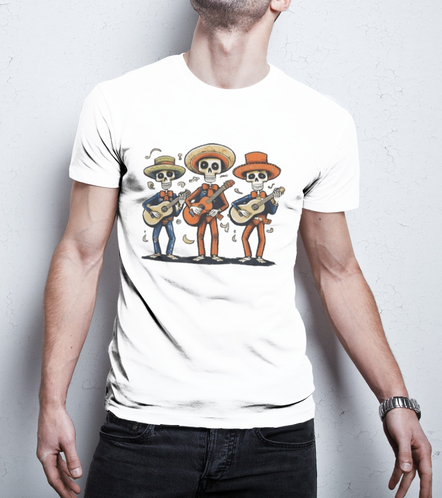 Mariachi Day Of The Dead Skeleton Band Skull Music T-Shirt