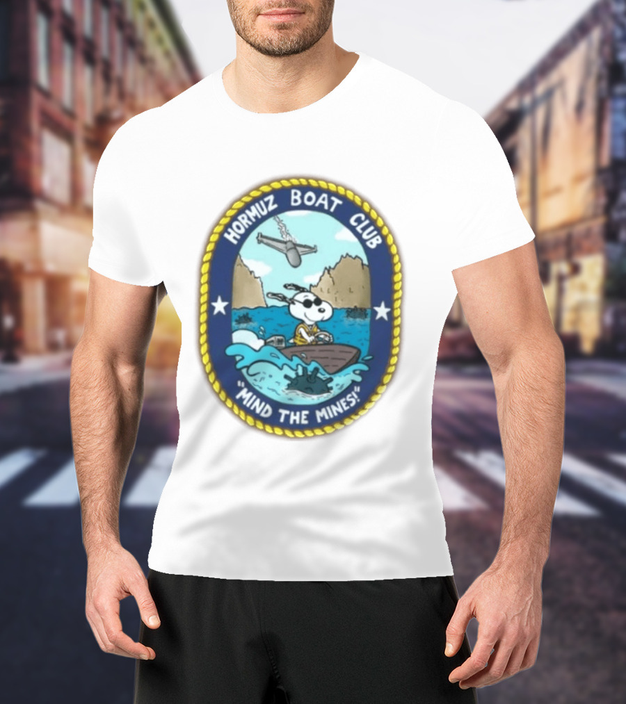 Hormuz Boat Club Snoopy Mind The Mines Marine Adventure Patch T-Shirt