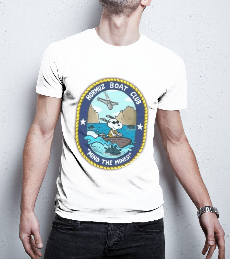 Hormuz Boat Club Snoopy Mind The Mines Marine Adventure Patch T-Shirt