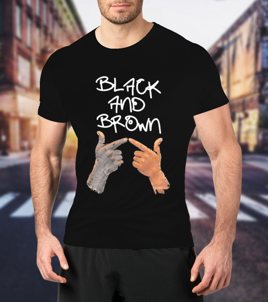 Black And Brown Hand Gesture Unity Solidarity T-Shirt