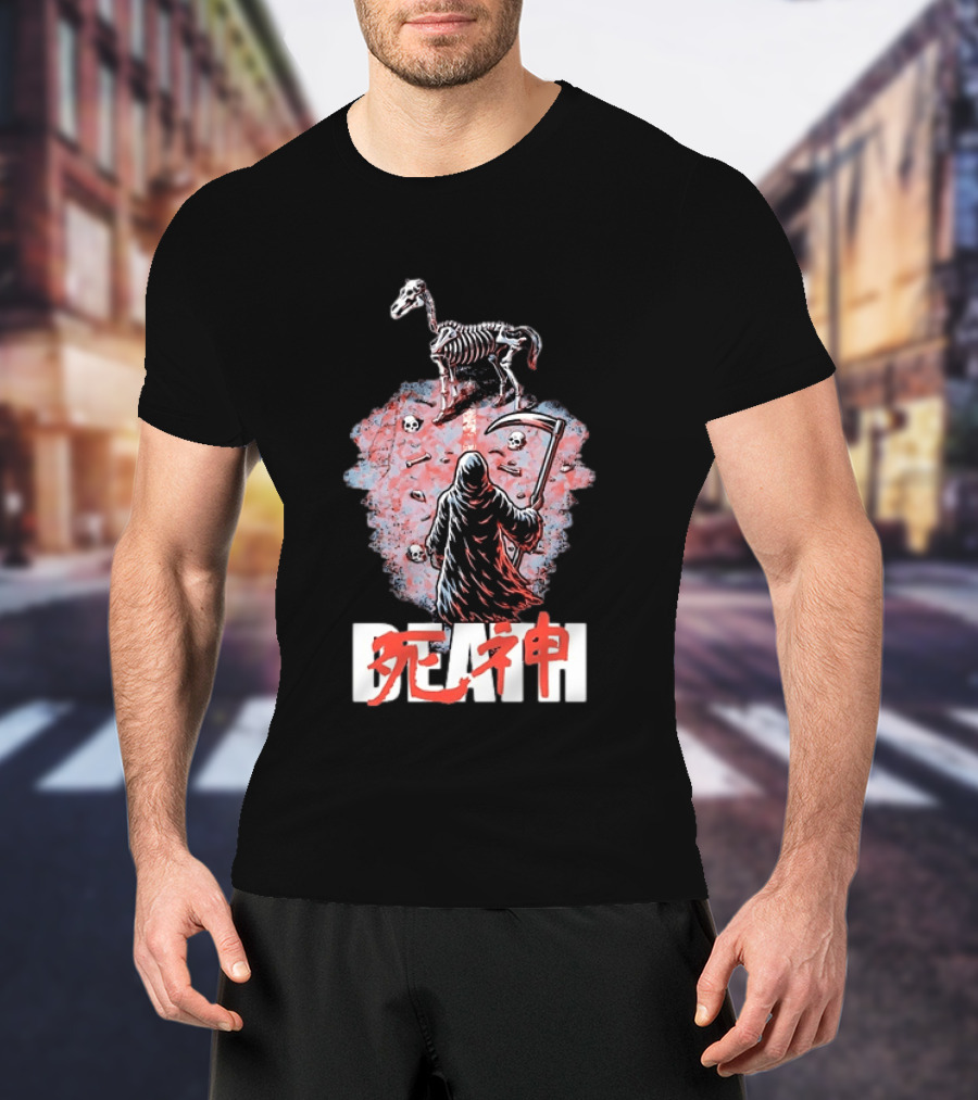 Shinigami Grim Reaper Skeleton Horse T-Shirt