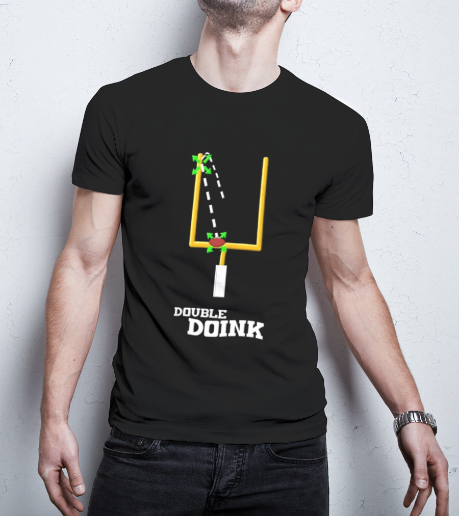 Double Doink Yellow Goalpost Football Collision Trajectory T-Shirt