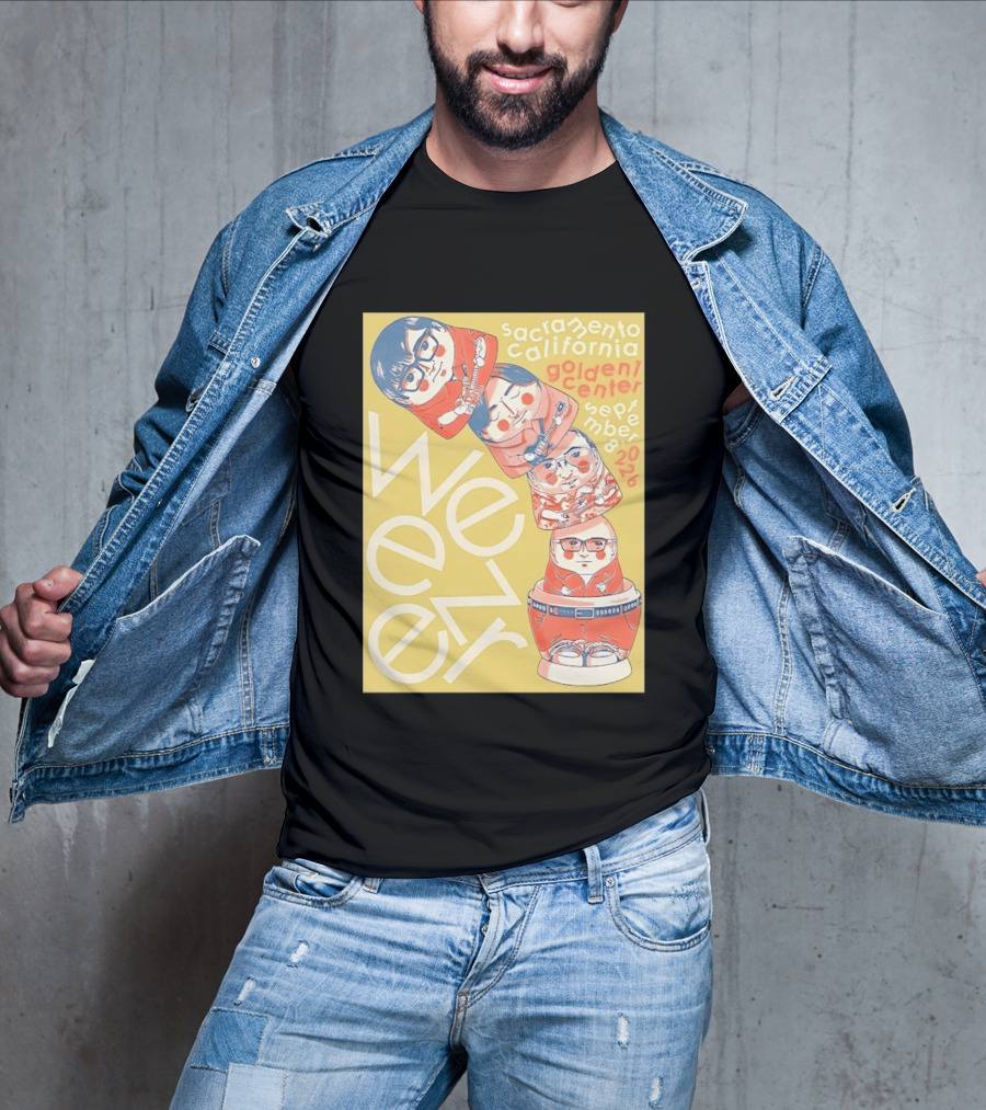 Sacramento California Golden 1 Center September 8 2026 Weezer Concert Matryoshka Dolls T-Shirt