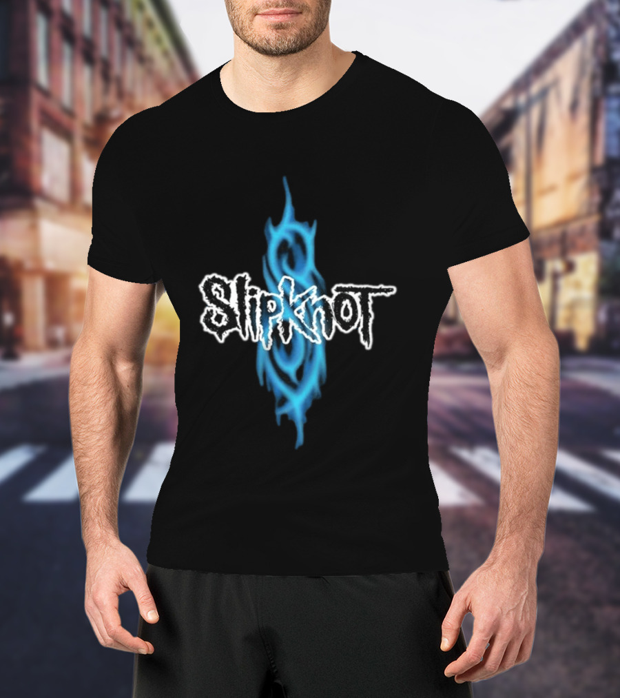 Slipknot Blue Tribal Flame Caustic Agnostic T-Shirt