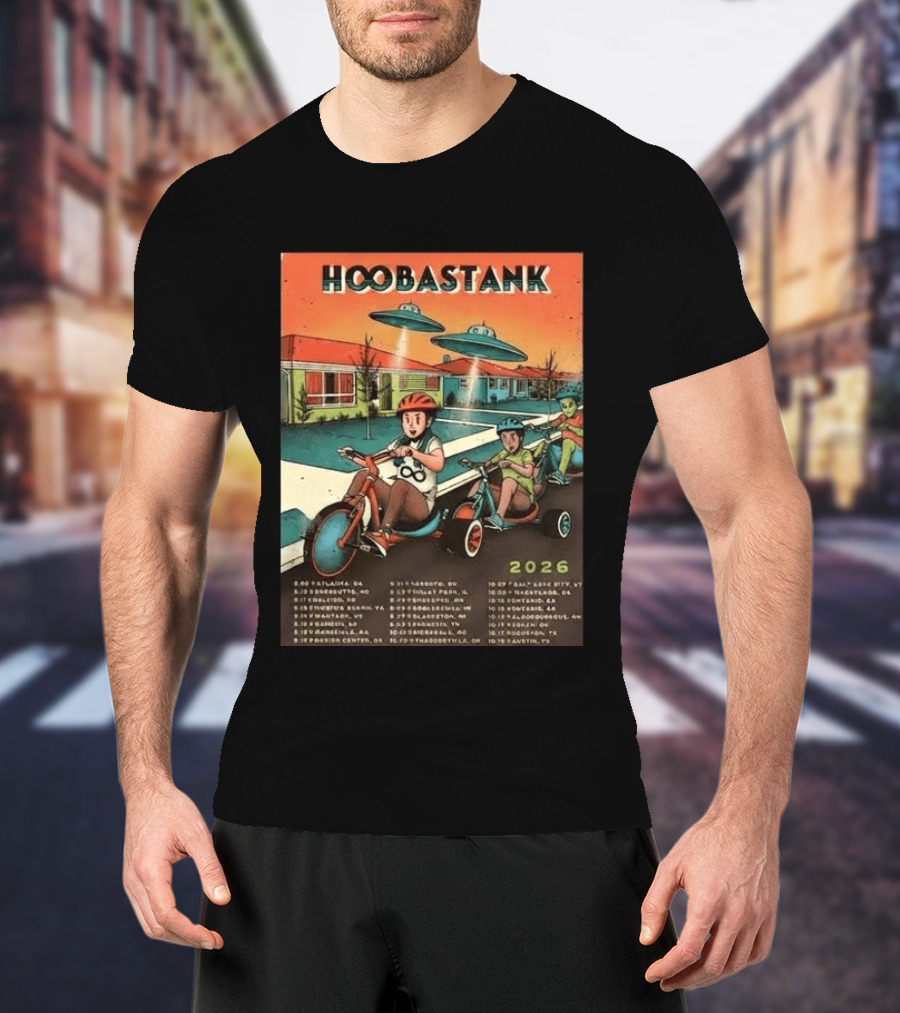 Hoobastank 2026 North America Tour Schedule Vintage UFO T-Shirt
