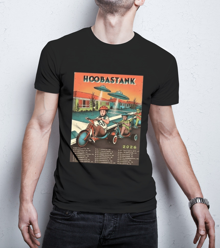 Hoobastank 2026 North America Tour Schedule Vintage UFO T-Shirt