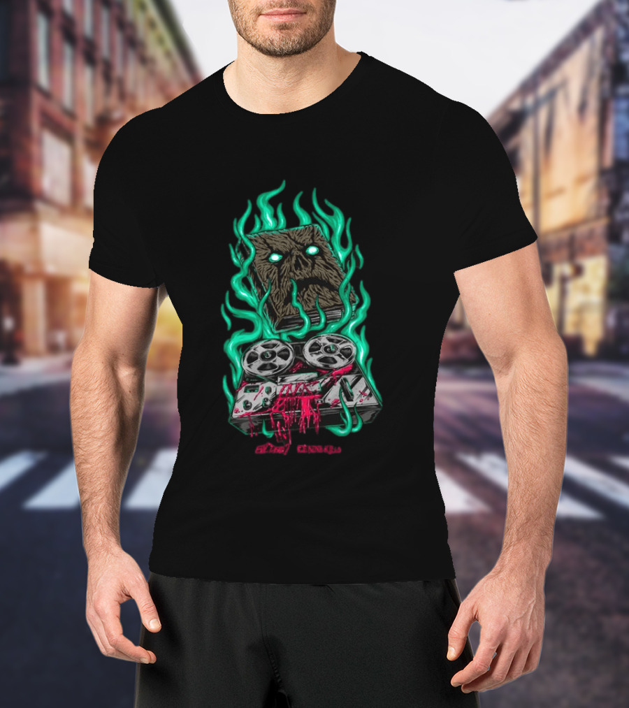 Ice Nine Kills Necronomikills Evil Dead 2 2026 Tape Recorder And Book With Flames T-Shirt
