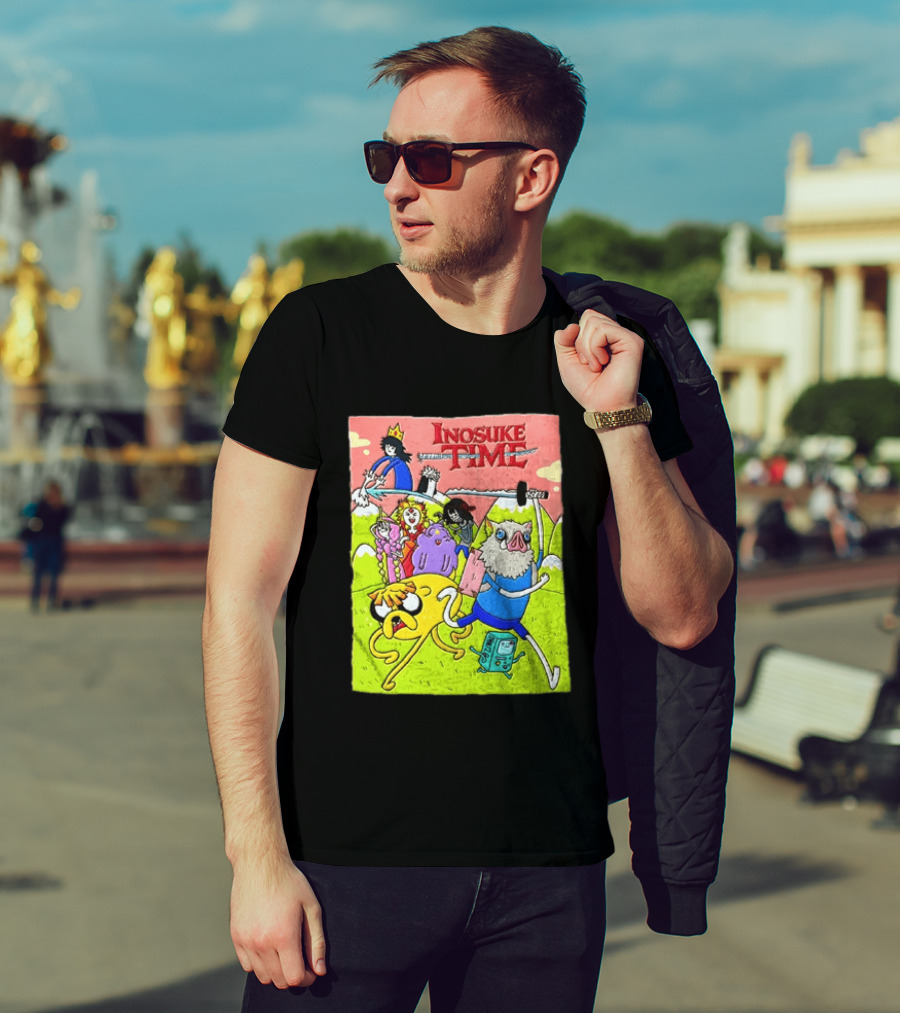 Inosuke Time Adventure With Demon Slayer Crossover Characters T-Shirt