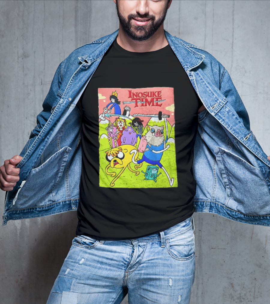 Inosuke Time Adventure With Demon Slayer Crossover Characters T-Shirt