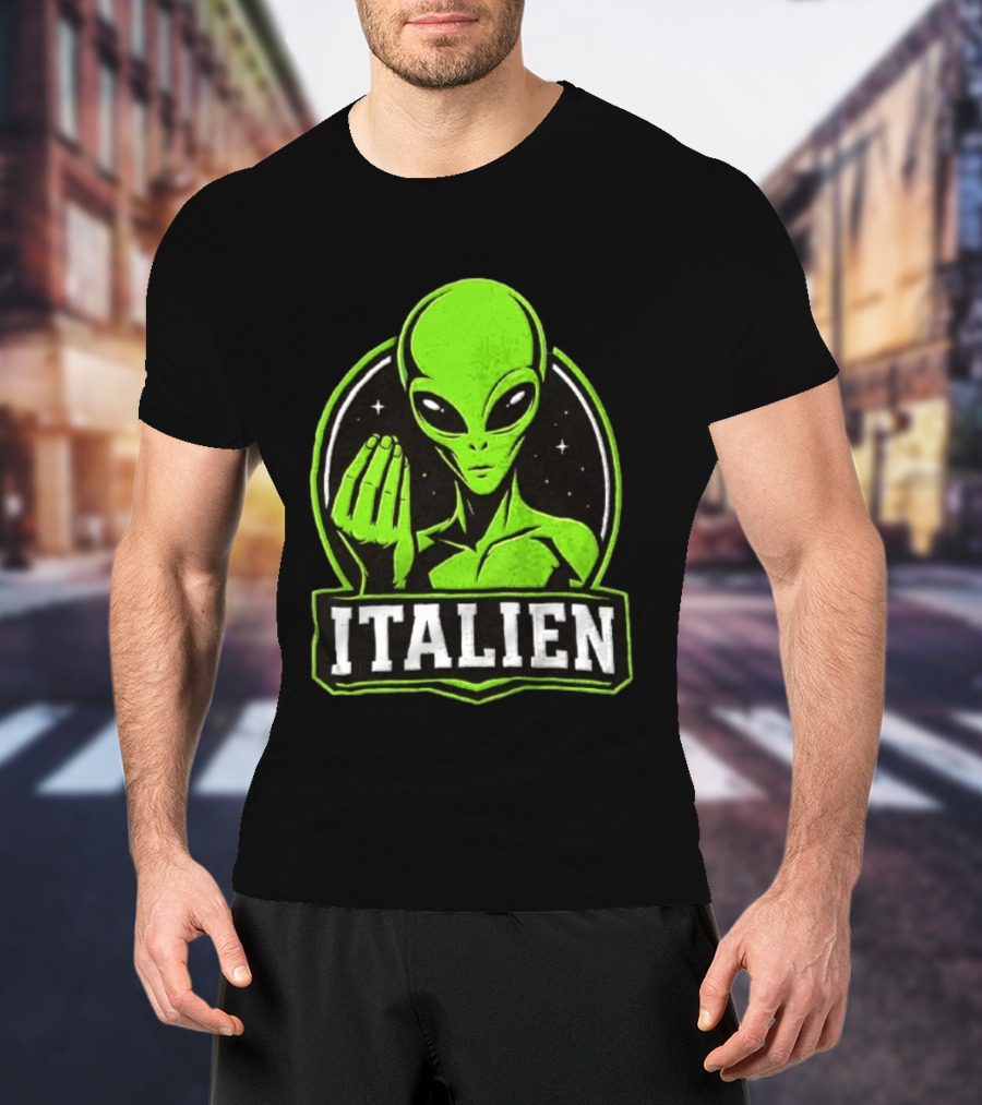 Italien Alien Hand Gesture Space Humor T-Shirt