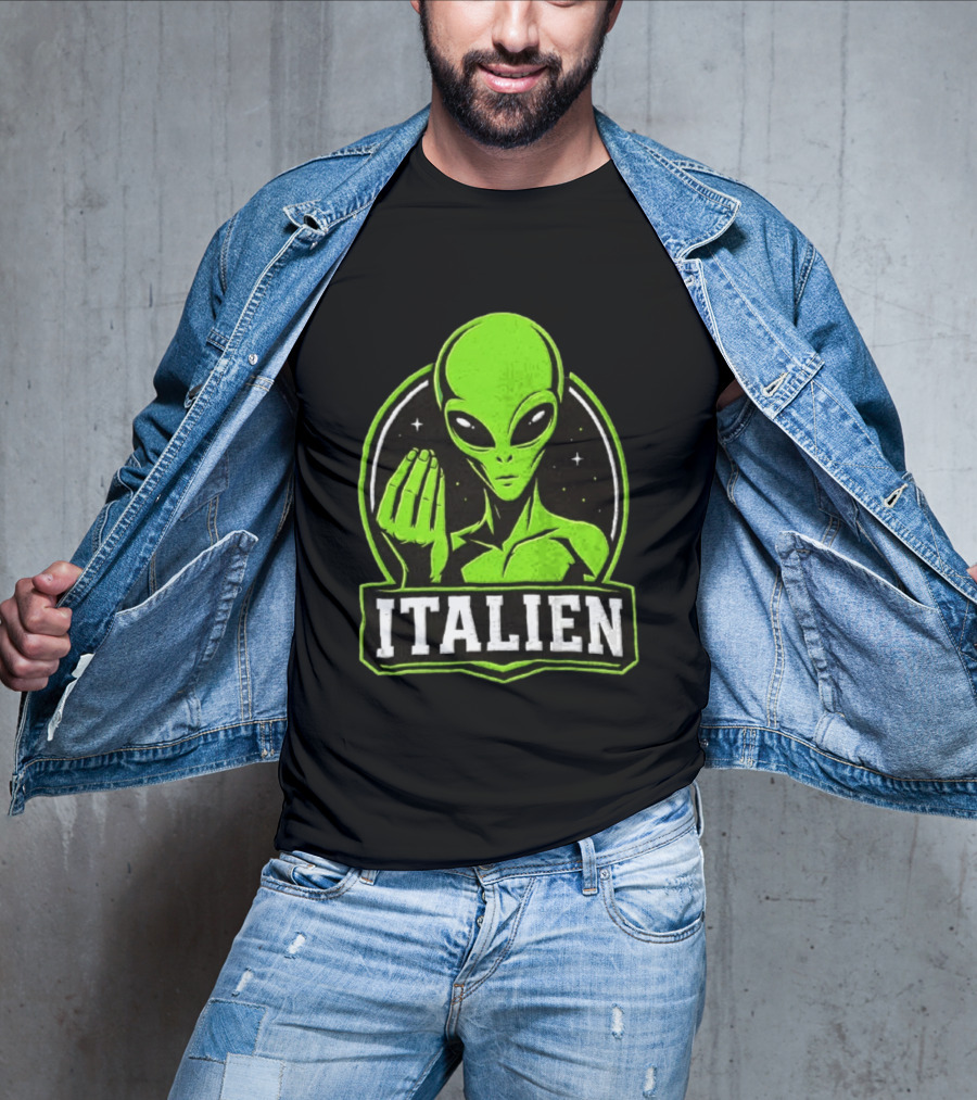 Italien Alien Hand Gesture Space Humor T-Shirt