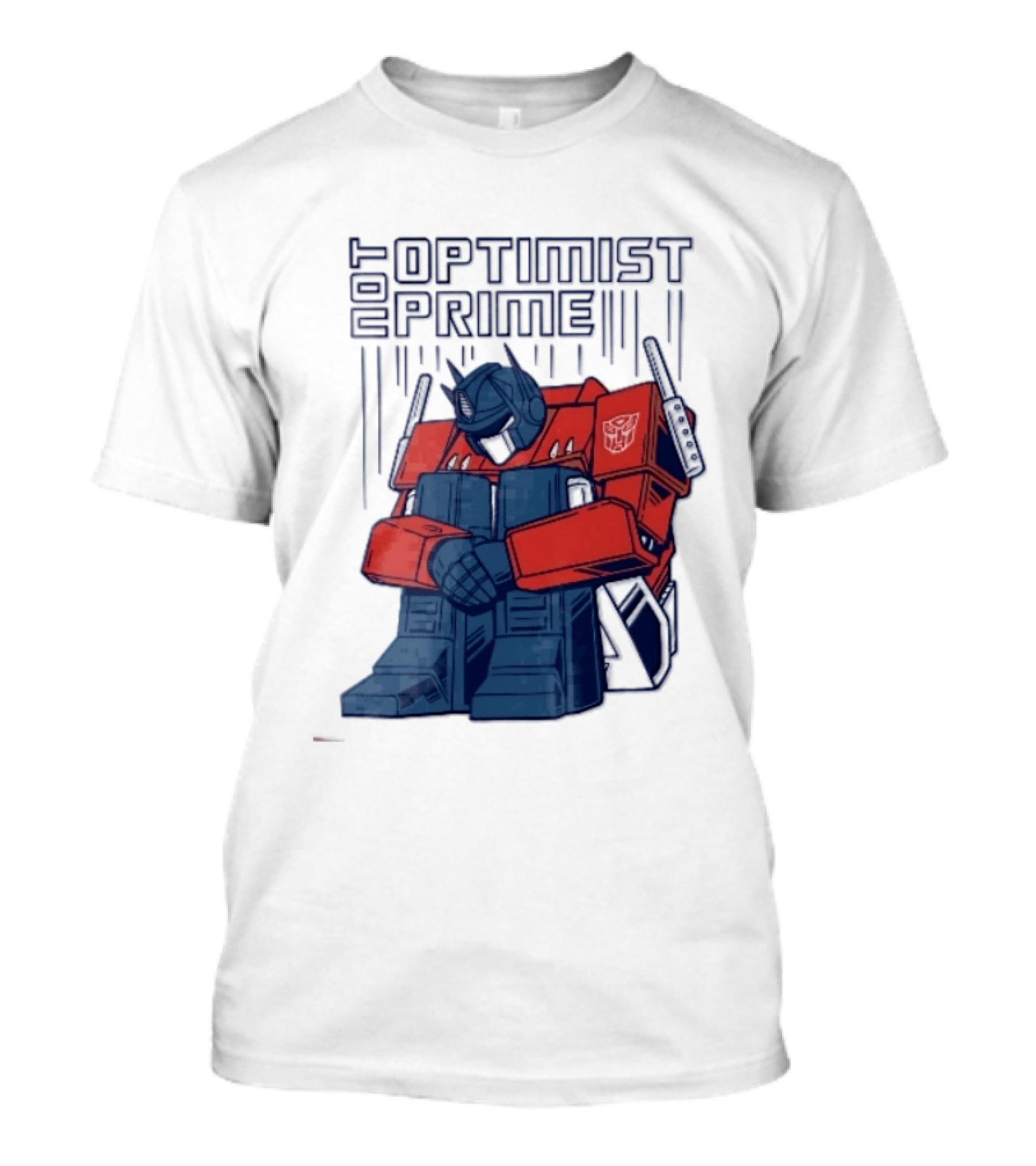 Optimist Prime Depressed Sad Robot Autobots Sitting T-Shirt