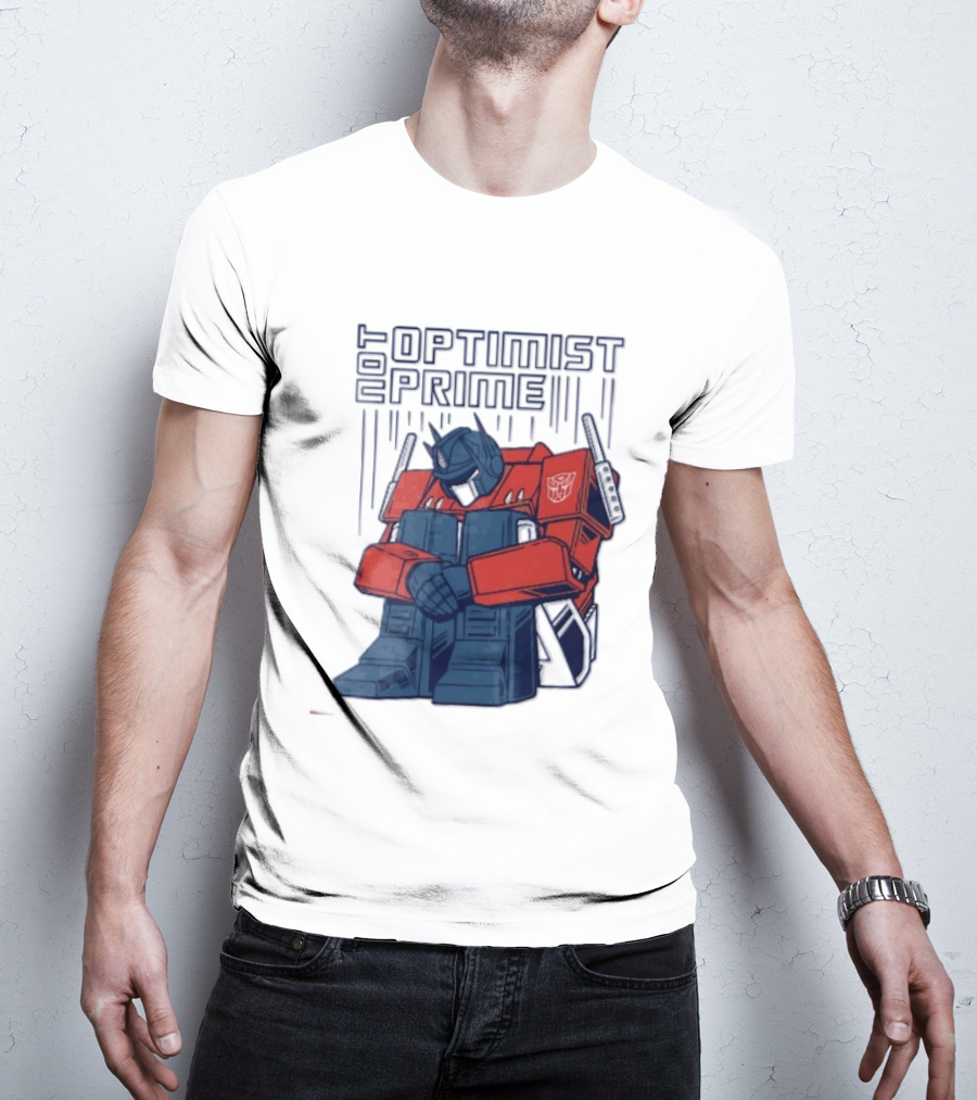 Optimist Prime Depressed Sad Robot Autobots Sitting T-Shirt