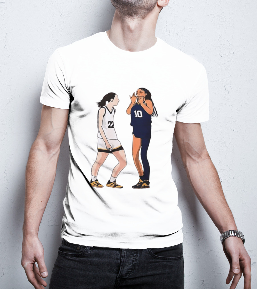 Caitlin Clark Angel Reese Basketball Rivalry 22 Vs 10 T-Shirt