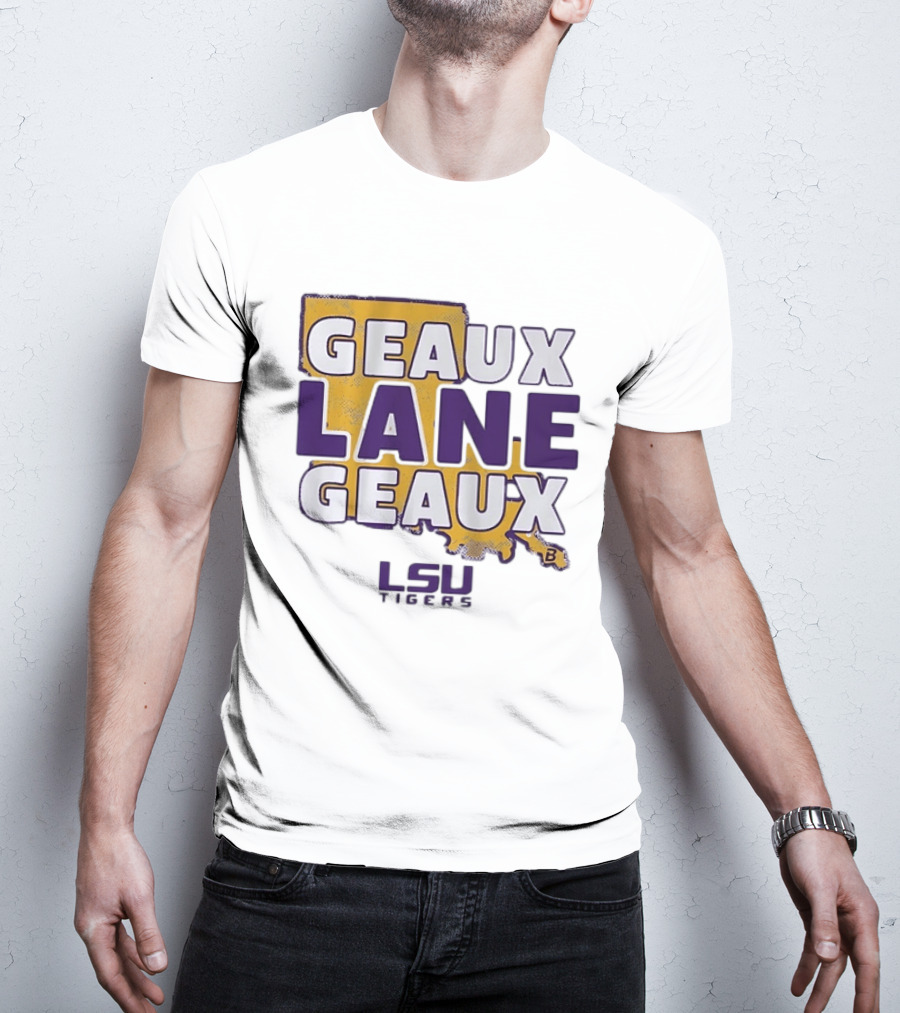 Geaux Lane Geaux LSU Tigers Louisiana State University Map T-Shirt