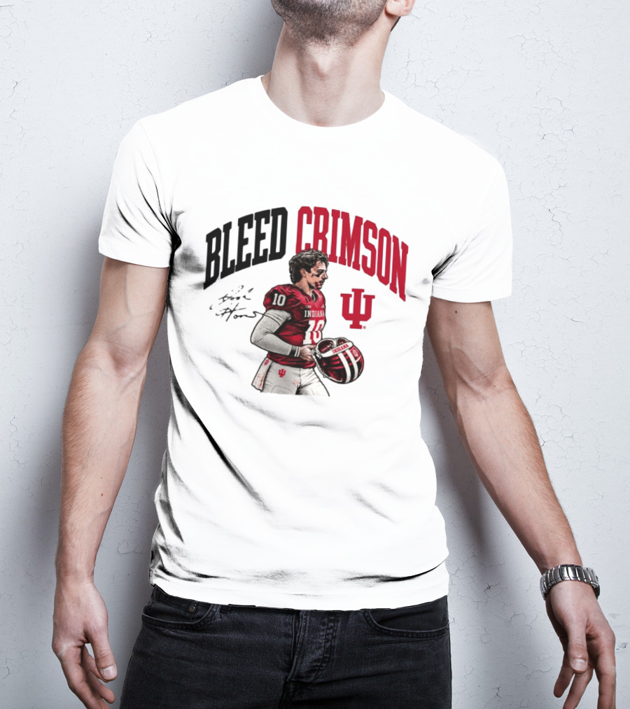 Bleed Crimson Indiana Josh Hoover IU Football T-Shirt