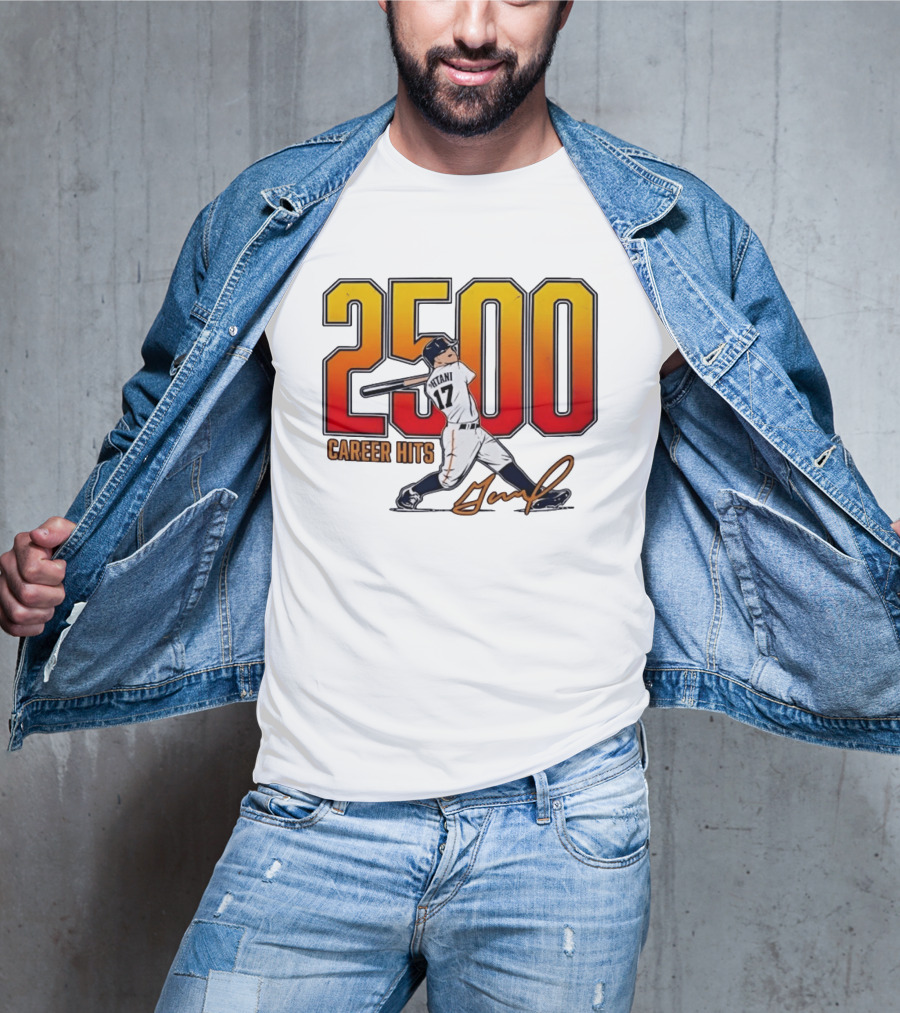 Shohei Ohtani 2500 Career Hits 17 Baseball Player Signature T-Shirt