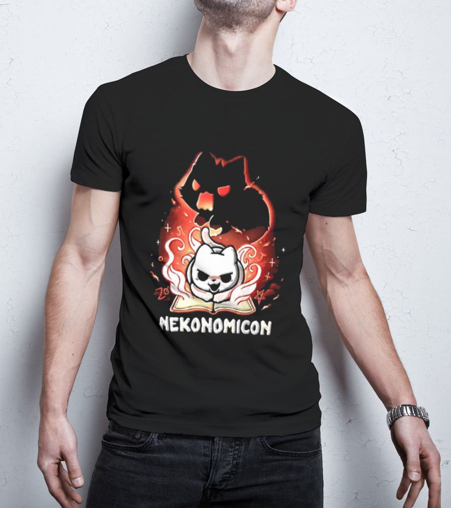 Nekonomicon Cat Summoning Dark Spirit Horror Occult Magic Spell Book T-Shirt