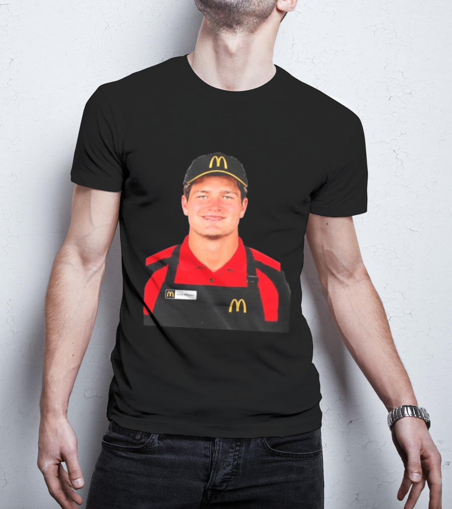 Drake Maye McDonald's Crew Member Uniform New England Patriots T-Shirt