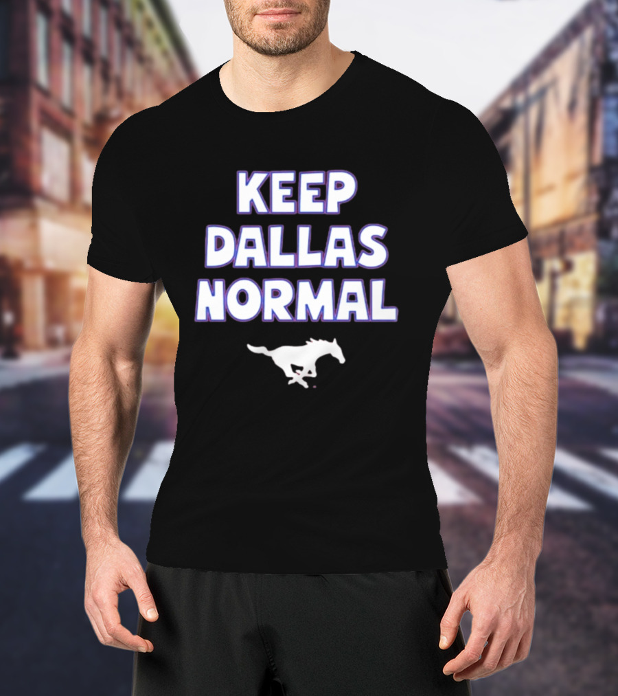 Keep Dallas Normal SMU Mustangs Running Horse T-Shirt