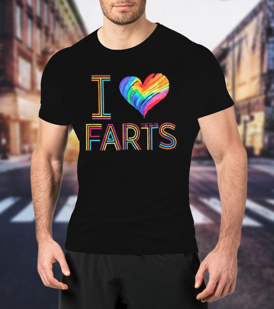 Festival Of The Arts I Love Farts Rainbow Heart T-Shirt