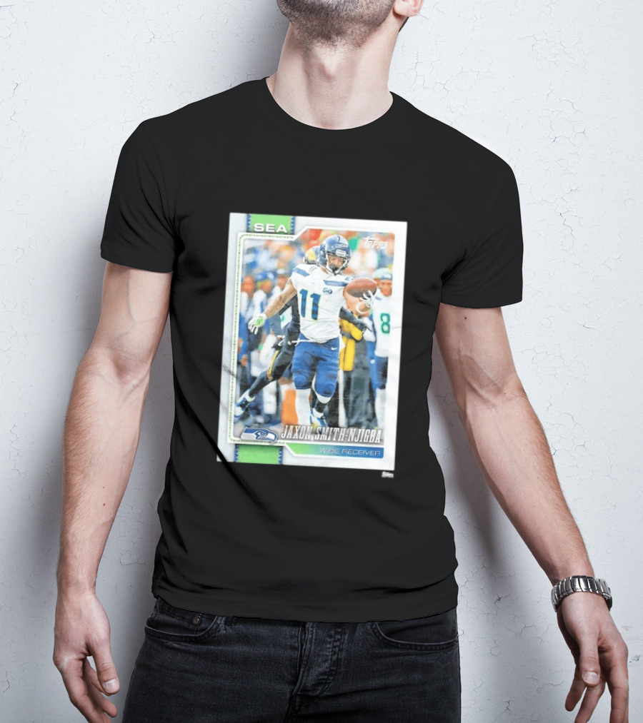 SEA Seahawks Jaxon Smith Njigba Topps Wide Receiver Trading Card T-Shirt