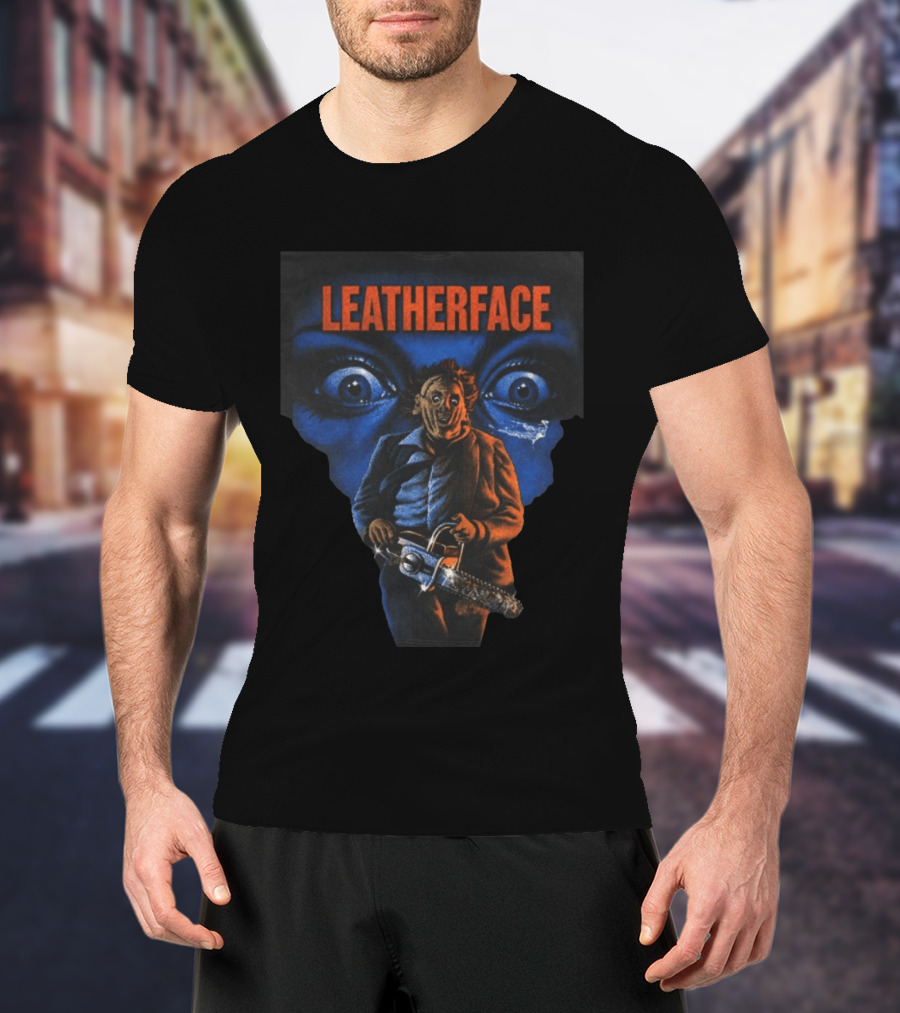 Vantetees Store Leatherface V2 Horror Icon Chainsaw T-Shirt