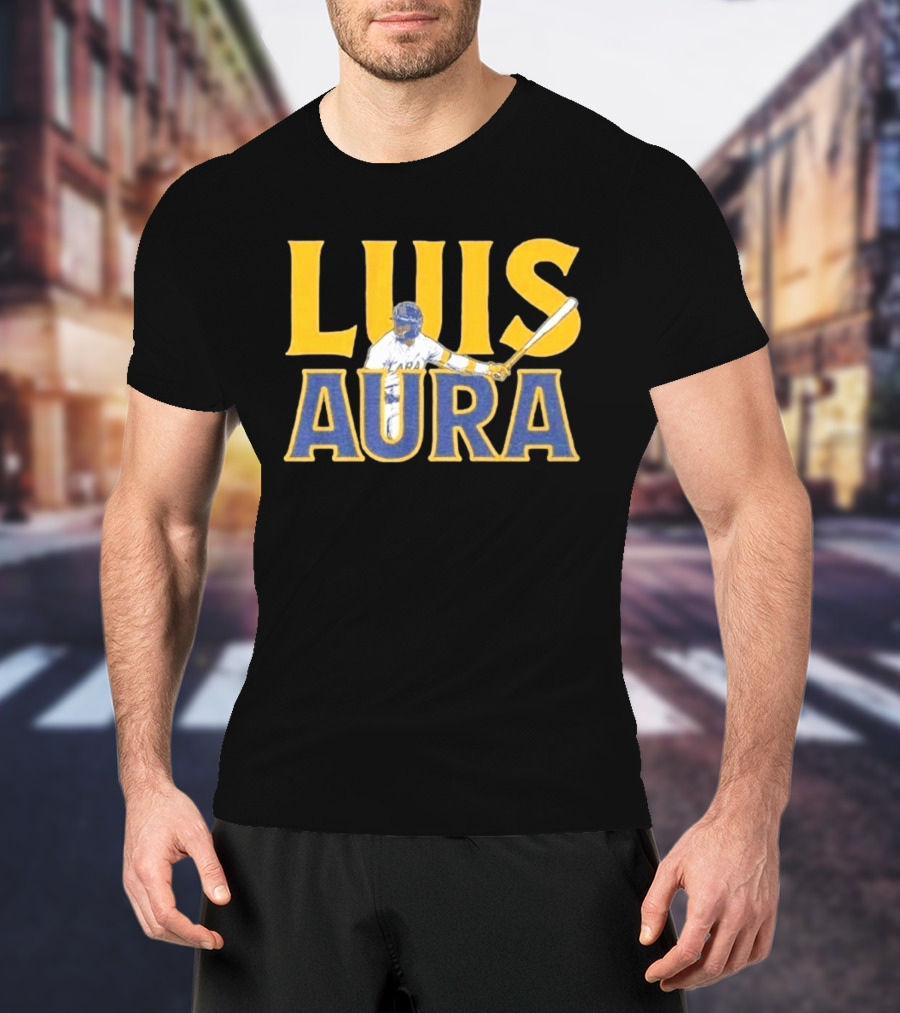 Luis Aura Luis Lara Milwaukee Brewers Player Sporting Bat T-Shirt