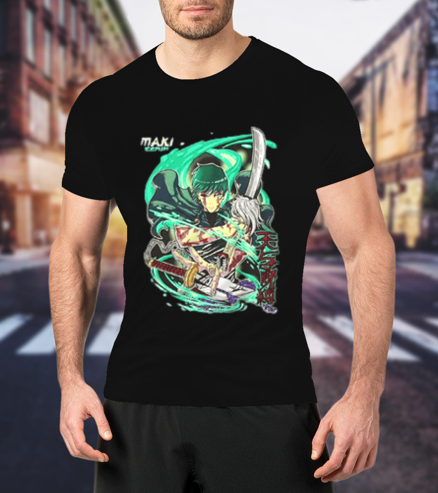 Maki Zenin Jujutsu Kaisen Tenyo Jubaku Heaven's Restriction Anime Sword T-Shirt