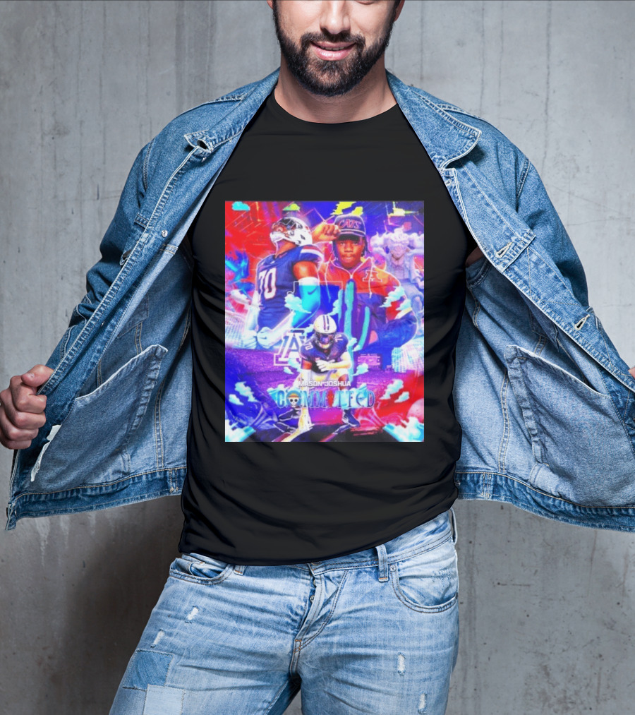 Mason Joshua Committed To Arizona Wildcats Football 2023 Featuring Wildcats Logo And Football Player T-Shirt
