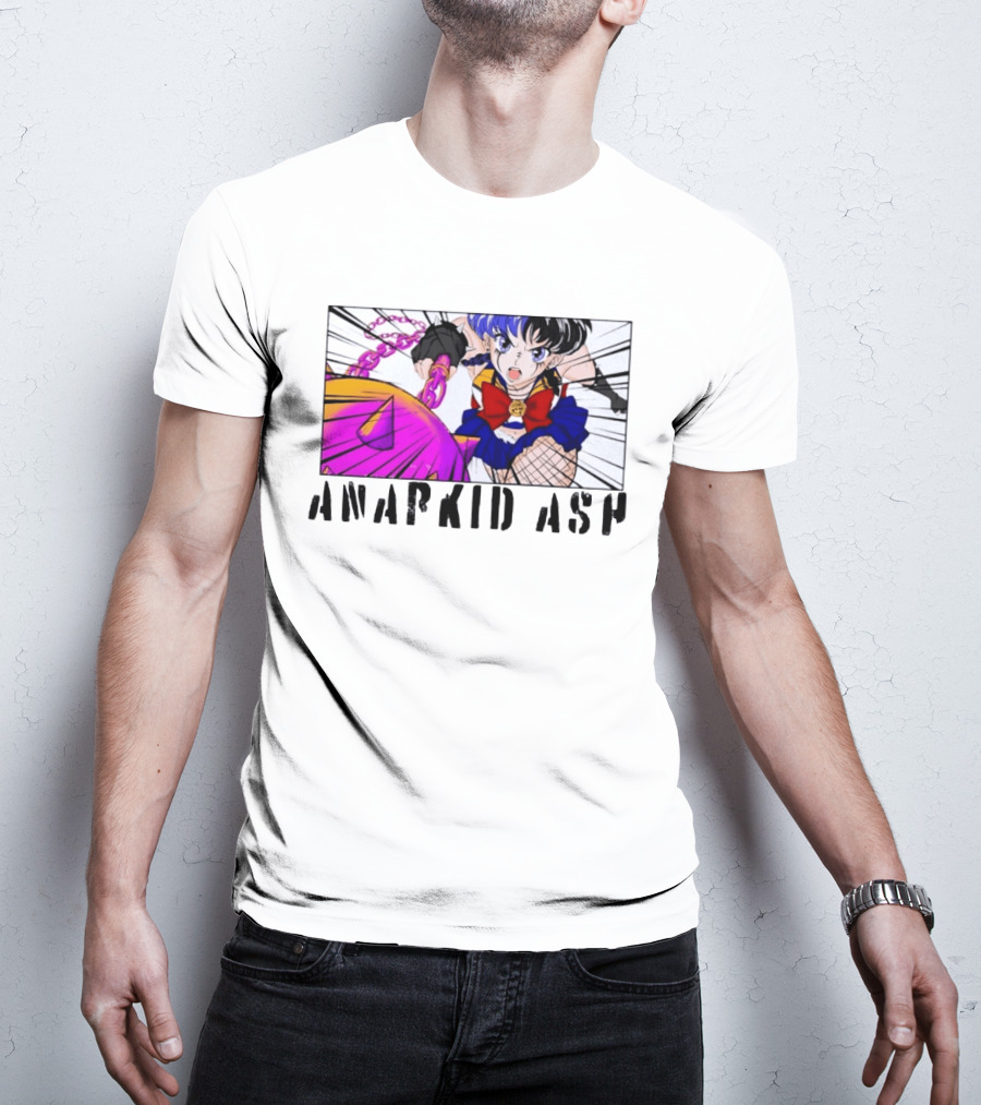 Anarkid Ash Sailor Moon Anime Punk Fighter In Action T-Shirt