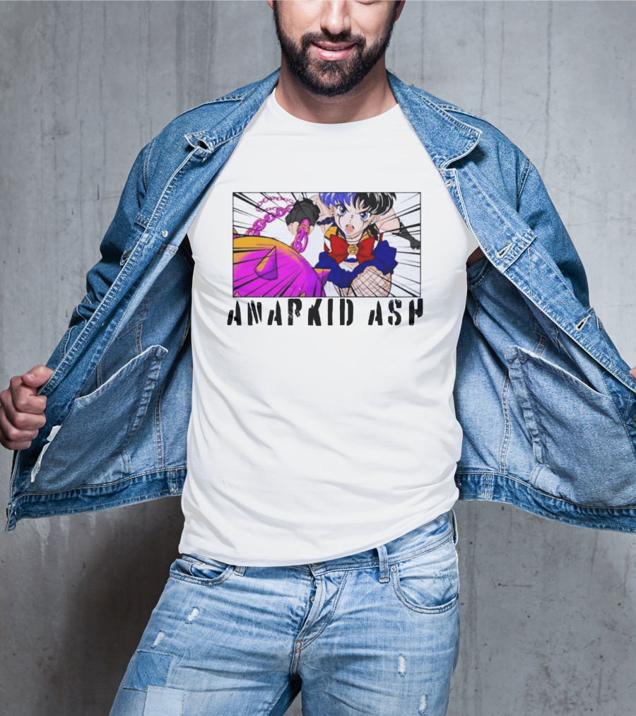 Anarkid Ash Sailor Moon Anime Punk Fighter In Action T-Shirt