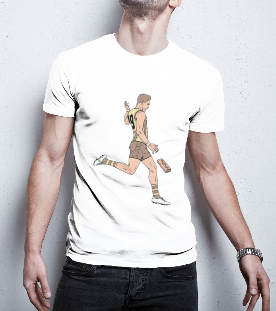 Jack Gunston Number 19 Kicking Hawthorn Hot Dog T-Shirt