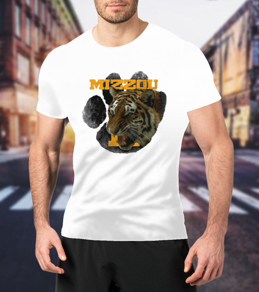 Mizzou Tigers Paw NCAA College Sports Tiger Head T-Shirt
