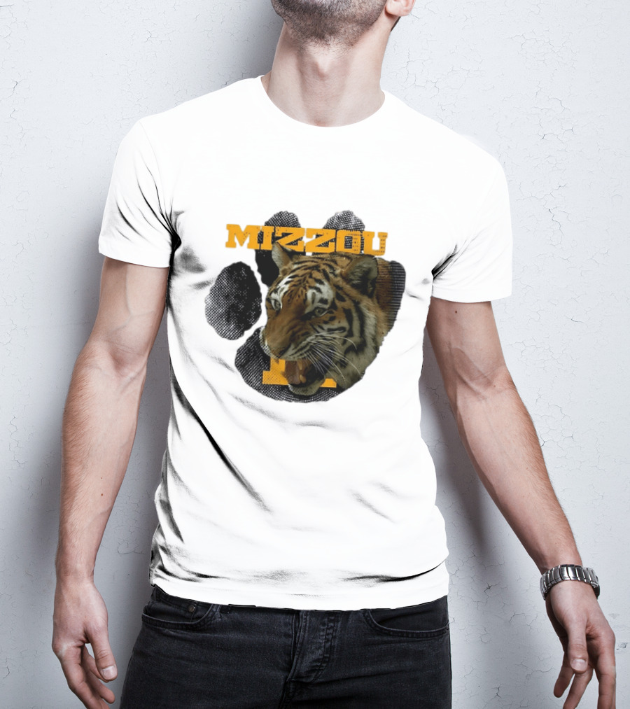 Mizzou Tigers Paw NCAA College Sports Tiger Head T-Shirt