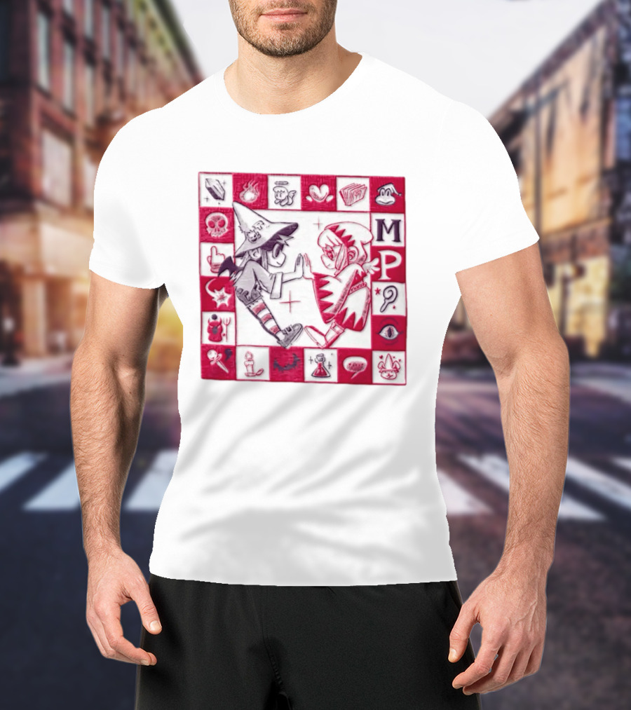 MP Witch And Angel Character Duo Board Game Square T-Shirt