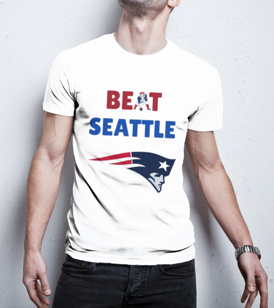 Beat Seattle New England Patriots Football Fan Gear T-Shirt